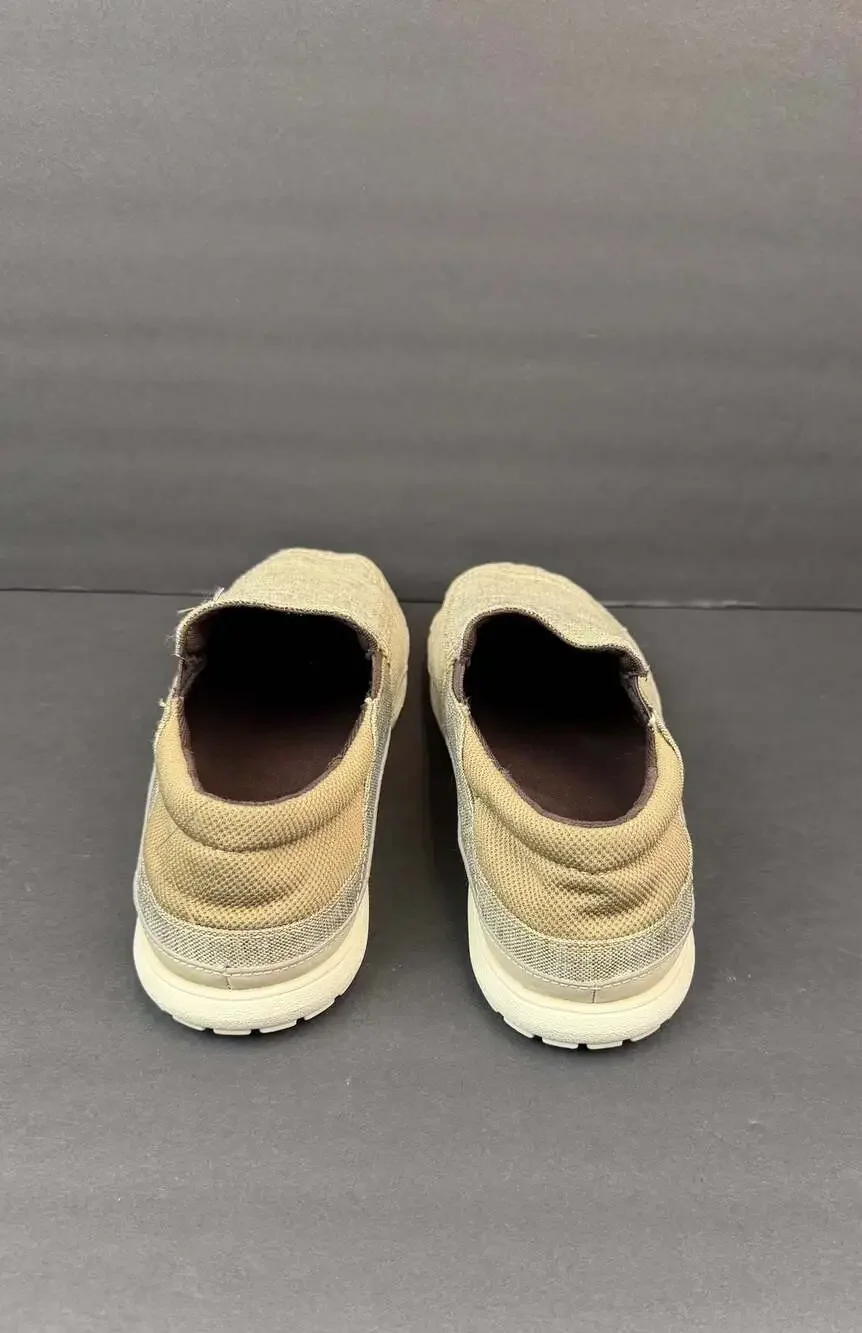 Crocs Santa Cruz Playa Slip-On Khaki Stucco Canvas Loafers Men's Size 10